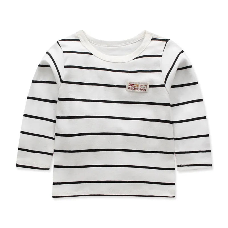Camiseta de manga larga para niños Top individual de algodón