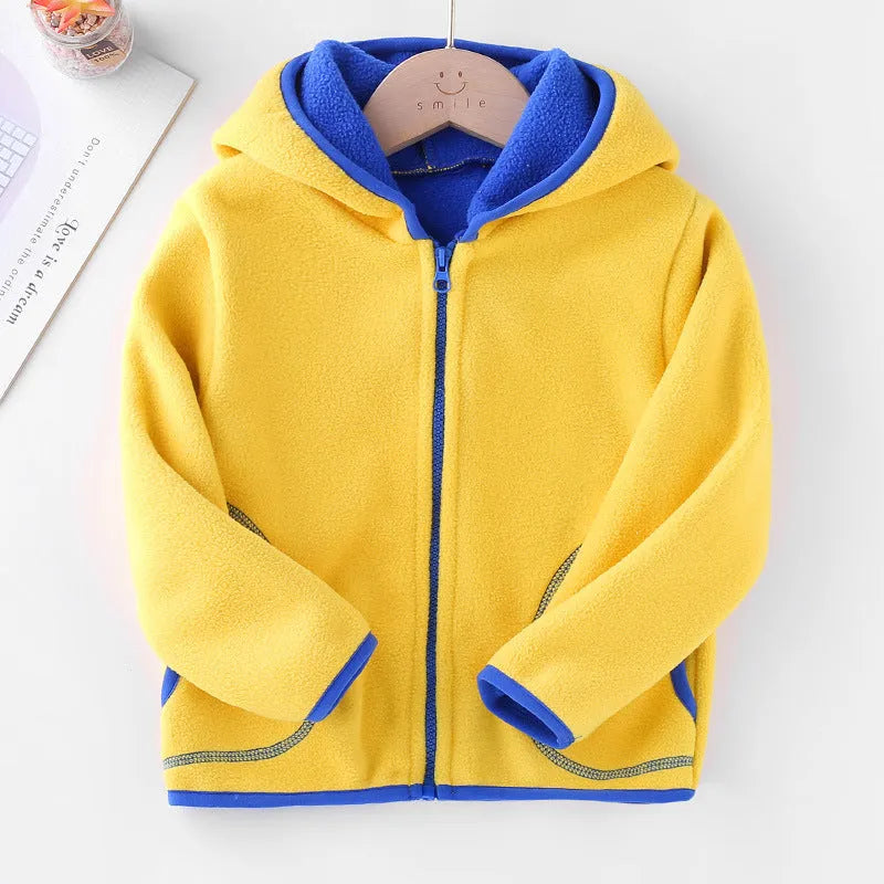 Conjunto de ropa para niños Cárdigan polar con capucha