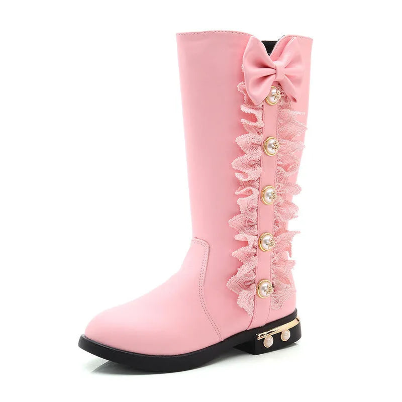 Otoño e invierno nuevas botas para niñas con forro polar