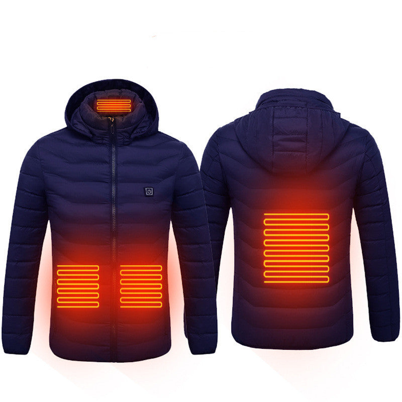 Nueva chaqueta calefactable, abrigo eléctrico USB, abrigo de algodón, ropa térmica, chaleco calefactor, ropa de hombre para invierno