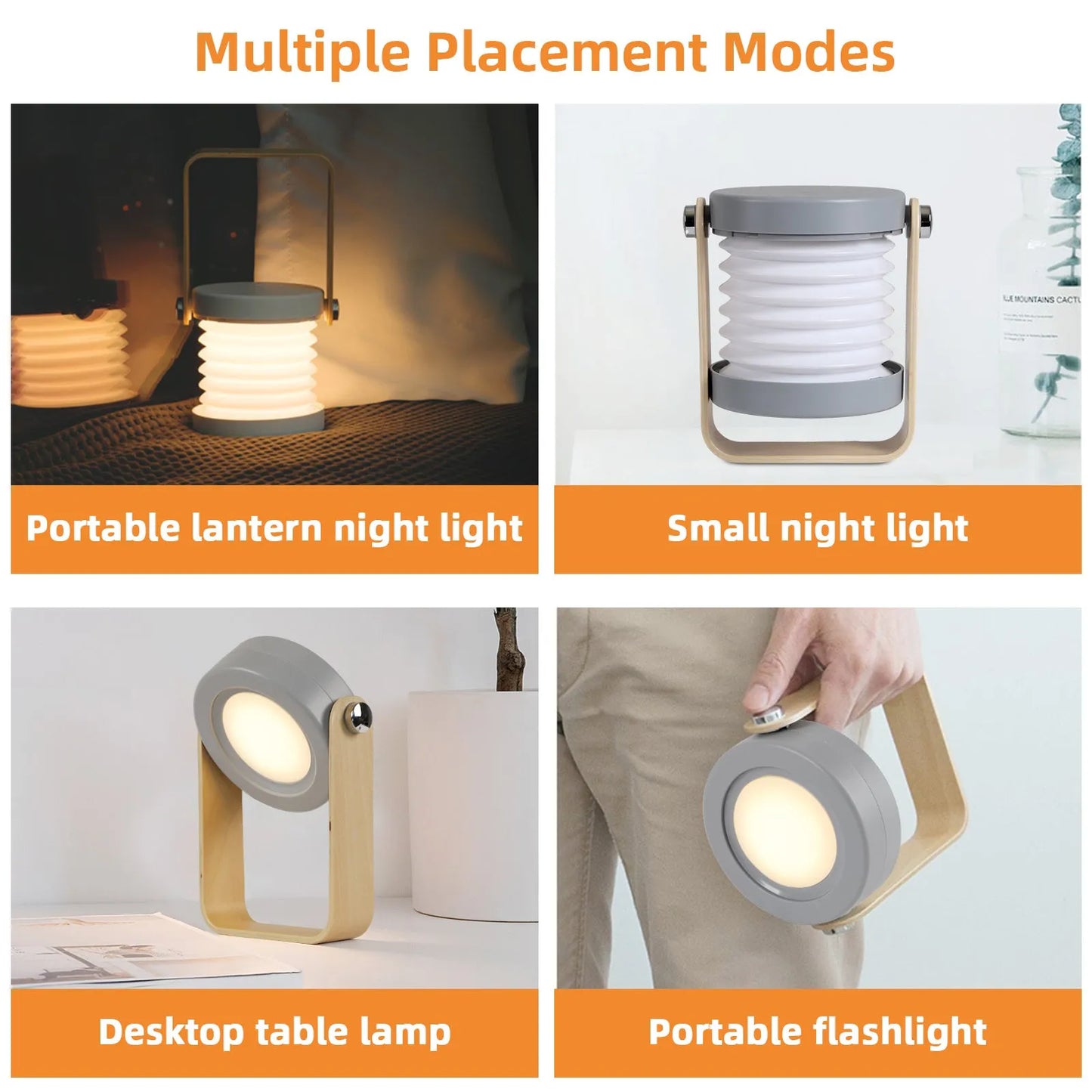 Luz de Camping, linterna, luz nocturna, lámpara de mesa Led telescópica, luz Usb plegable, producto creativo 3d, luz portátil