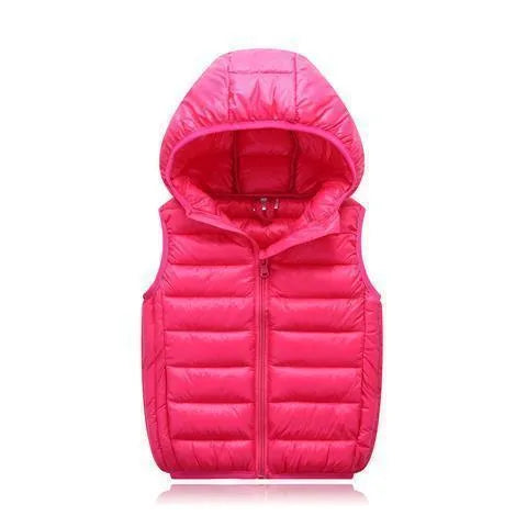 Chaleco térmico con capucha de algodón para niños Color sólido
