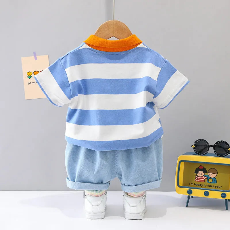 Polo de solapa de estilo coreano de manga corta de verano para niño