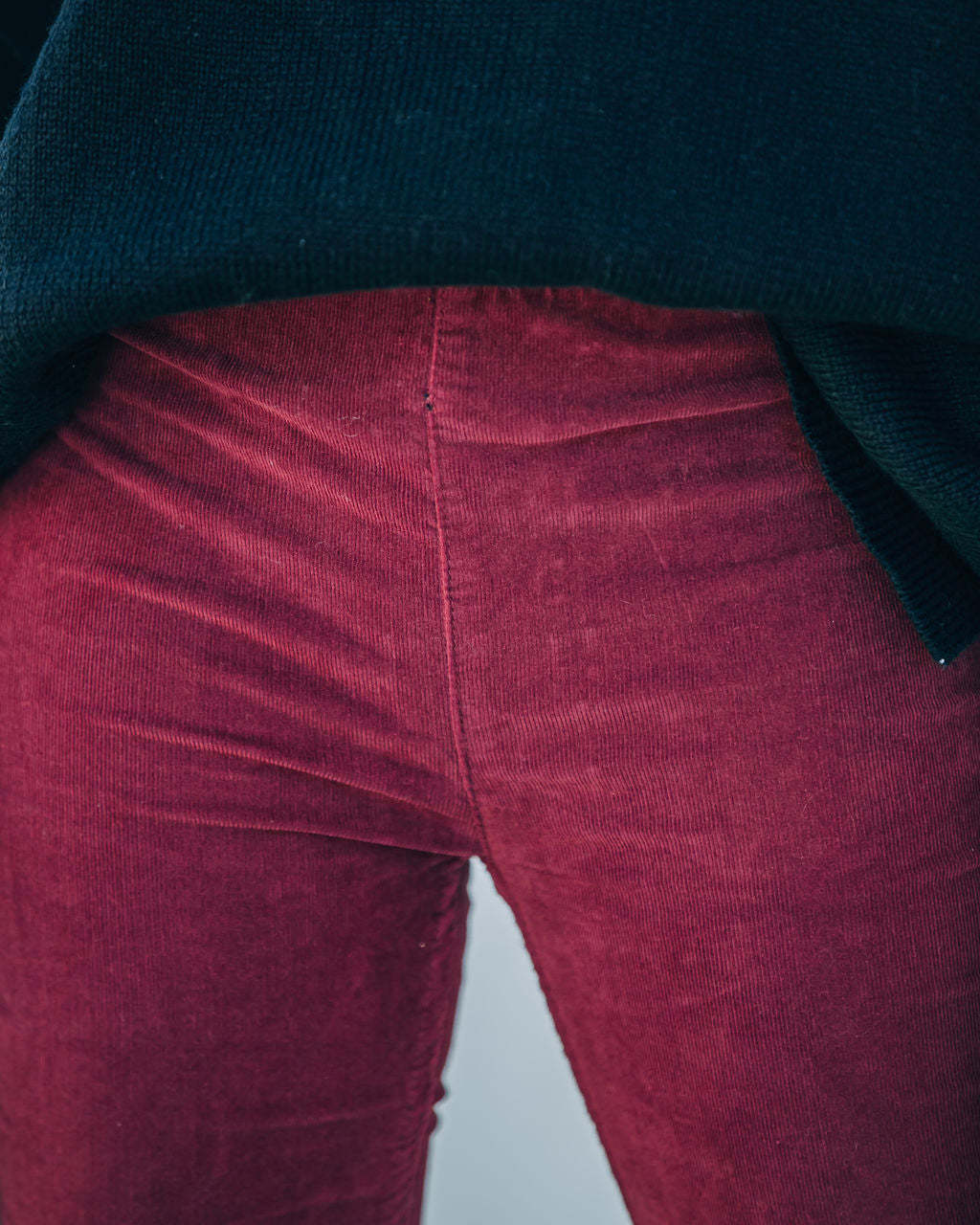 Pantalones acampanados ajustados de cintura alta de color liso para mujer