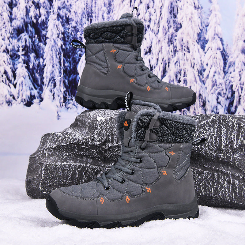 Botas altas con forro polar para uso diario y suela gruesa para hombre