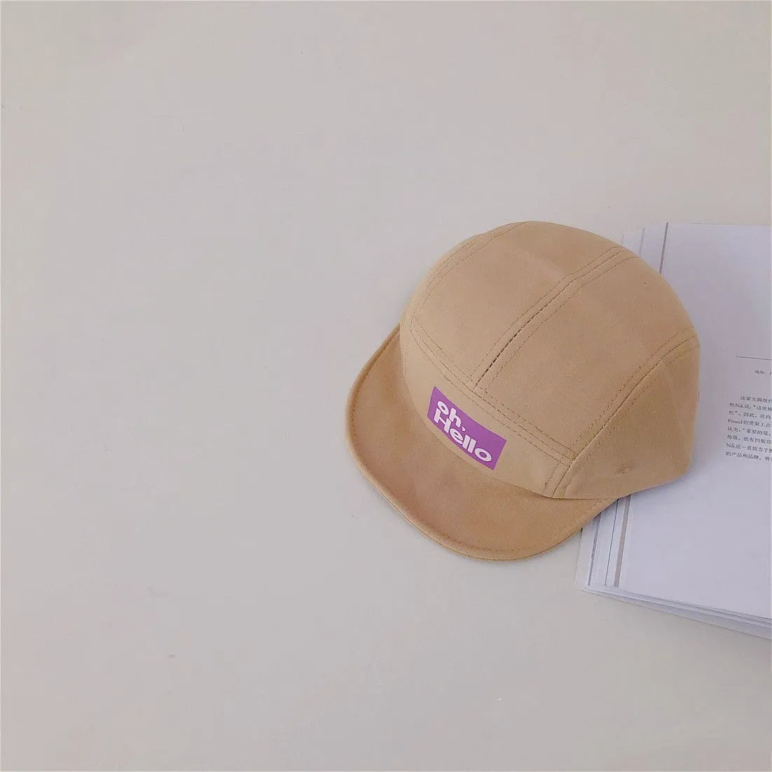 Corea del Sur con el mismo párrafo letras de goma a presión sombreros de lengua de pato de ala suave para niños