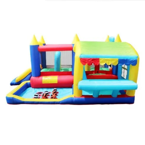 7 In 1 Inflatable Bounce House, Bouncy House With Ball Pit For Kids Indoor Outdoor Party Family Fun, Obstacles, Toddler Bouncy Castle With Ball Pit For Birthday Party Gifts - Enfance - Heureuse
