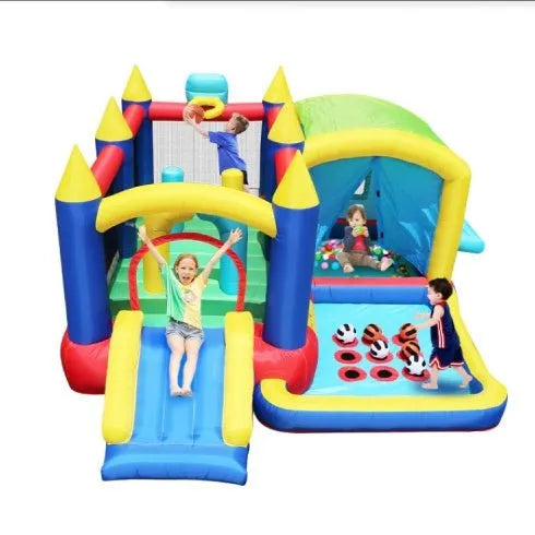 7 In 1 Inflatable Bounce House, Bouncy House With Ball Pit For Kids Indoor Outdoor Party Family Fun, Obstacles, Toddler Bouncy Castle With Ball Pit For Birthday Party Gifts - Enfance - Heureuse