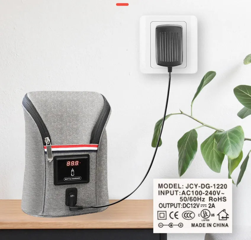 Calentador de biberones USB para coche, portátil, para viaje, leche materna, caliente