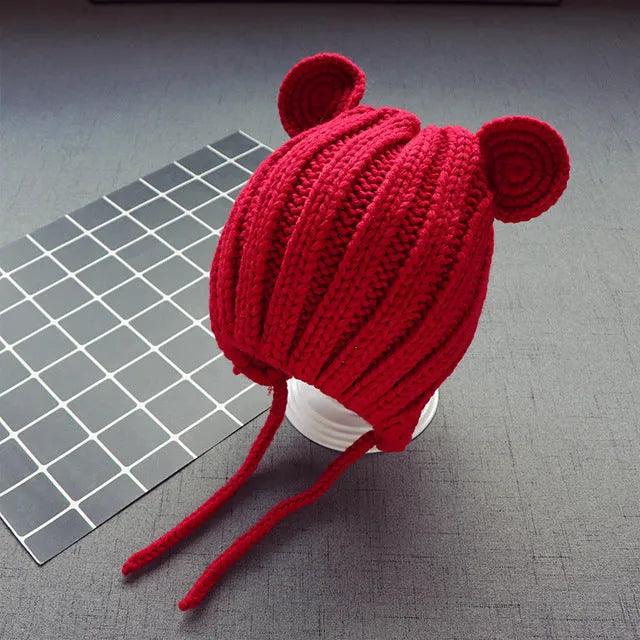 Gorro de lana con protección para los oídos para bebés, versión coreana, 1 gorro para niño, nuevo estilo, 2 gorro para niña