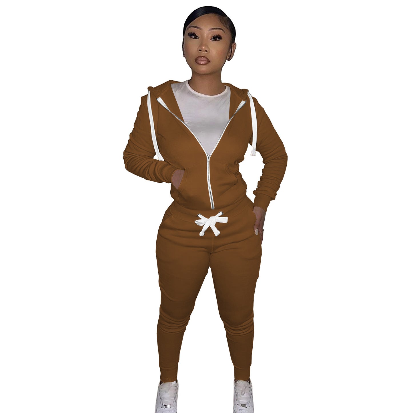 Women's Cotton Sweater Tight-fitting Two-piece Suit