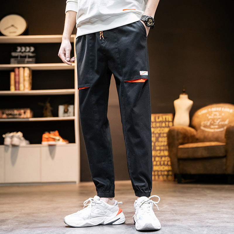Monos para hombre, pantalones Harem de marca a la moda, pies deportivos, pies de haz de nueve puntos, pantalones casuales