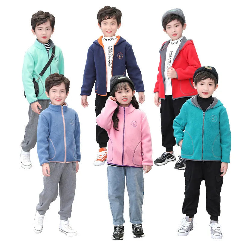 Conjunto de ropa para niños Cárdigan polar con capucha