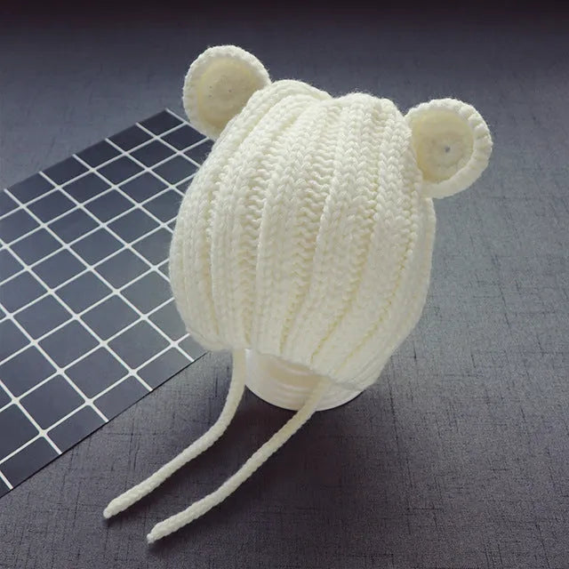 Gorro de lana con protección para los oídos para bebés, versión coreana, 1 gorro para niño, nuevo estilo, 2 gorro para niña
