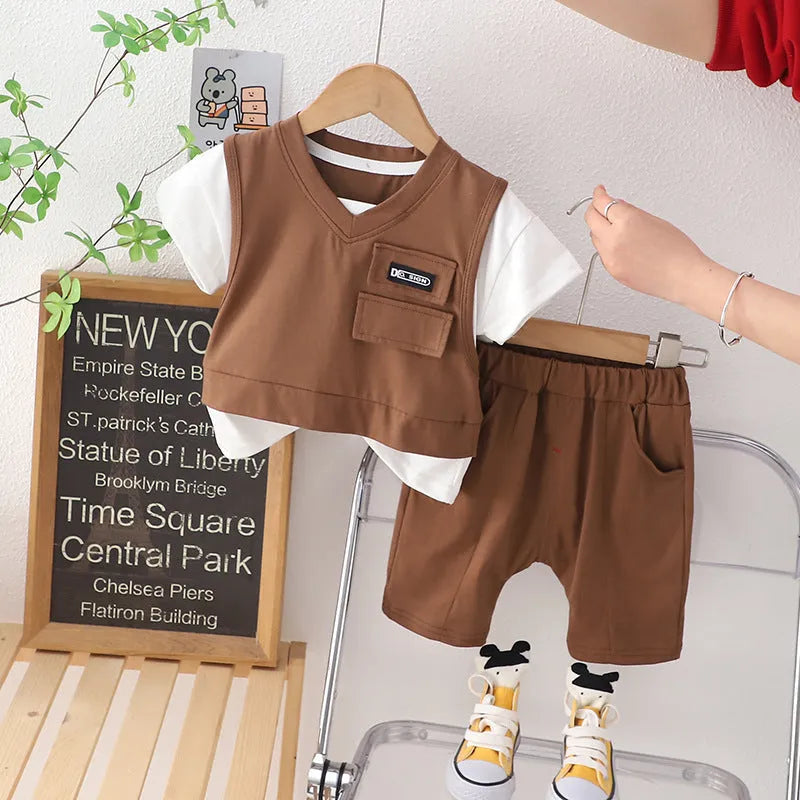 Traje de verano para niños Ropa de manga corta de verano