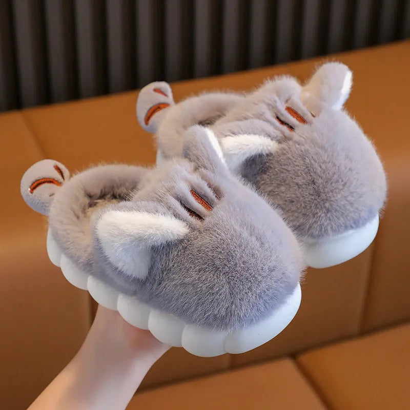 Pantuflas De Algodón Para Niños, Lindo Gatito, Resistentes Al Cálido Y Al Frío, Suela Gruesa Y Suave.