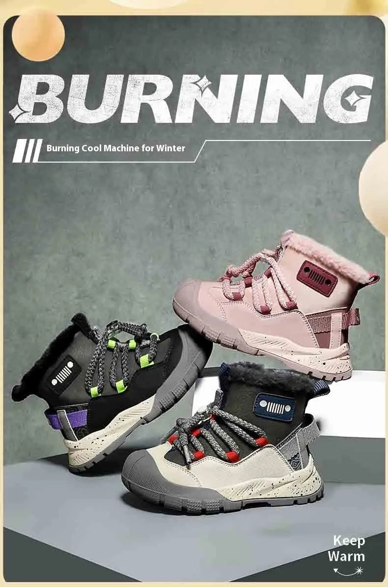 Zapatilla para niños impermeable para la nieve con forro polar
