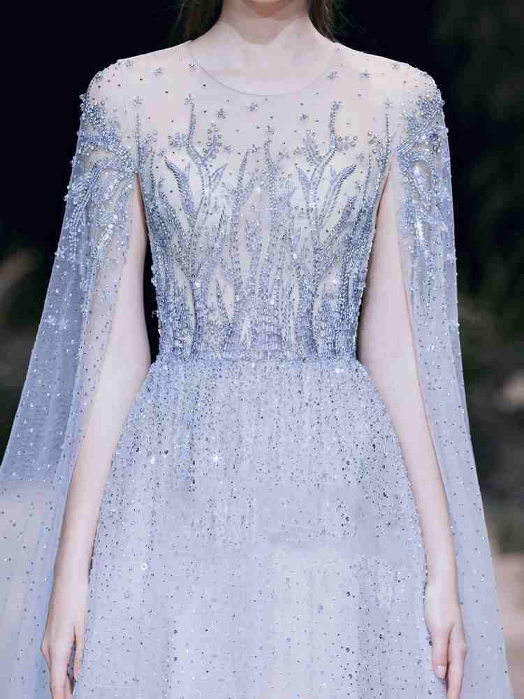 Vestido de noche de compromiso de alta gama, ligero, de lujo, para banquete de bodas femenino