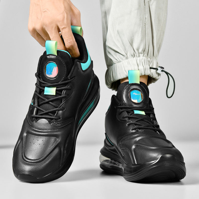 Zapatillas deportivas con cordones y amortiguación de aire para hombre, ligeras, de suela gruesa, informales, a la moda, para correr