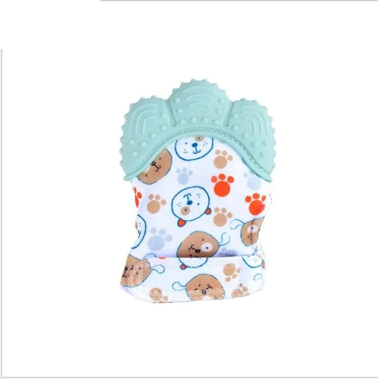 Guantes molares de silicona antimordeduras para dentición de bebé, juguetes con sonido para niños