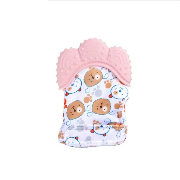 Guantes molares de silicona antimordeduras para dentición de bebé, juguetes con sonido para niños