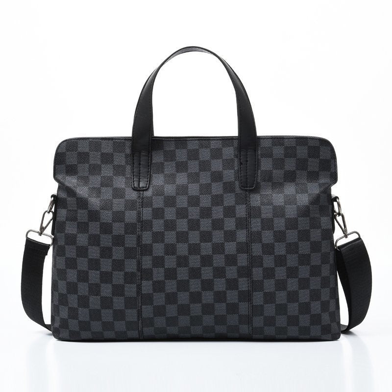 Bolso de mano de negocios con cuadros atmosféricos, bandolera horizontal