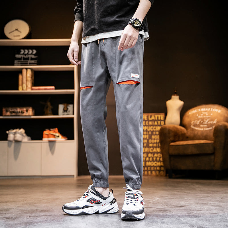Monos para hombre, pantalones Harem de marca a la moda, pies deportivos, pies de haz de nueve puntos, pantalones casuales