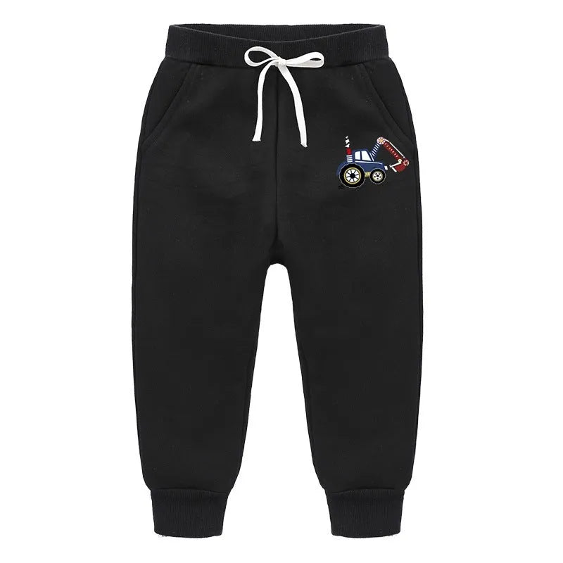 Backhoe Bulldozer Silver Fox - Pantalones deportivos de forro polar para niños