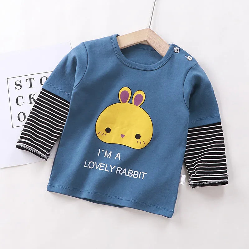 Camiseta de manga larga para niños Top individual de algodón