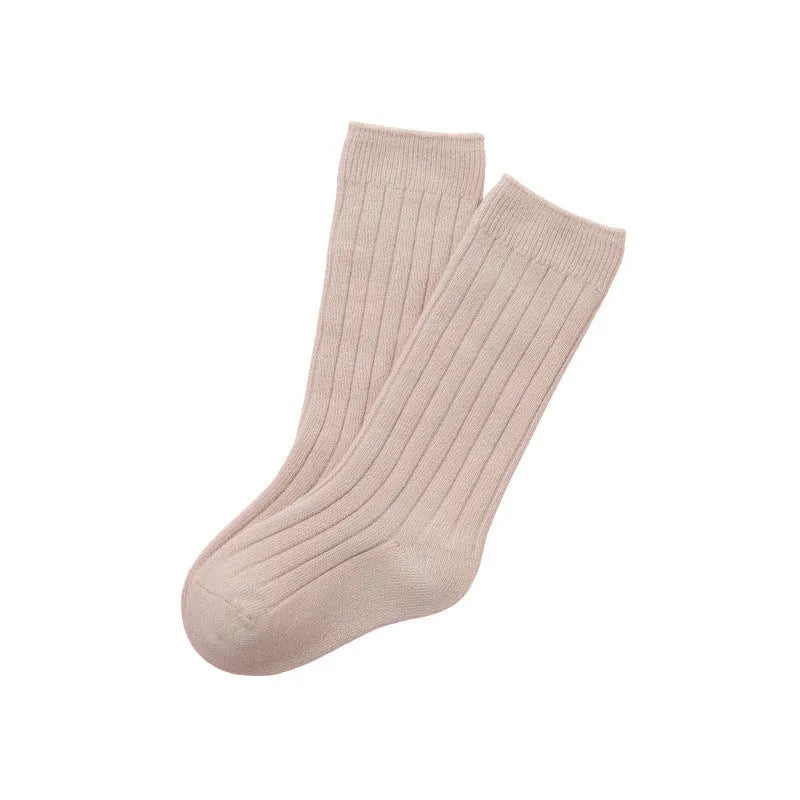Calcetines hasta la rodilla para bebé con doble aguja