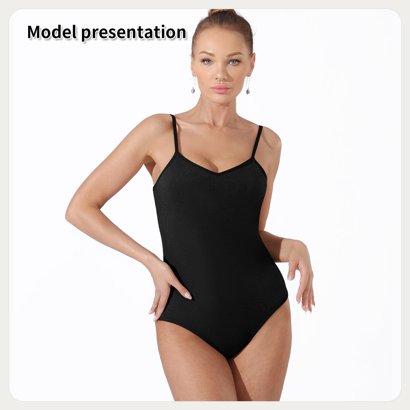 Body de color liso sencillo de moda para mujer