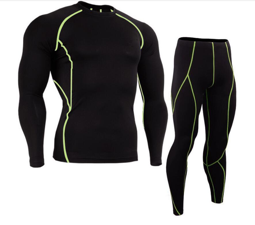 Conjuntos de pantalones y camisetas de camuflaje para hombre, camiseta de Crossfit a la moda, ropa de marca de compresión, pantalones para correr, mallas informales para hombre