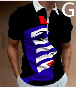 Camisas para hombres Face Art Print Camisetas de manga corta Ropa de calle para hombre