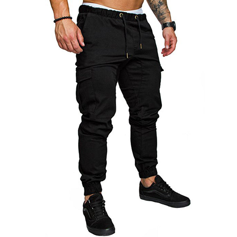 Pantalones casuales de tela tejida para hombre Pantalones de corsé