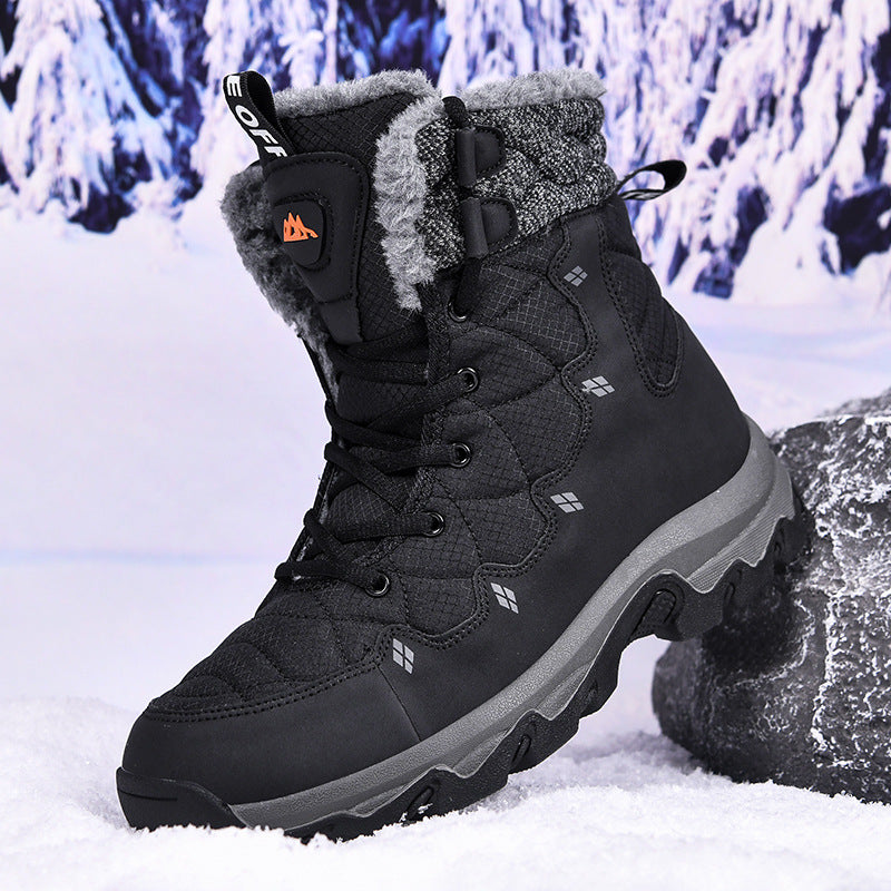Botas altas con forro polar para uso diario y suela gruesa para hombre