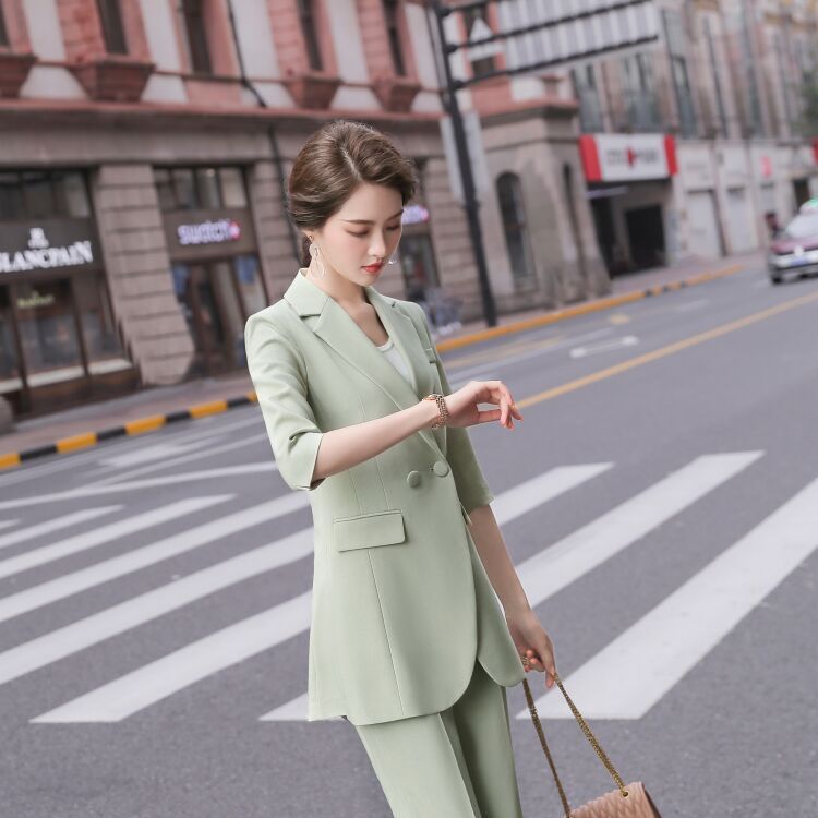 Women's Mid-length Three-quarter Sleeve Blazer Suit
