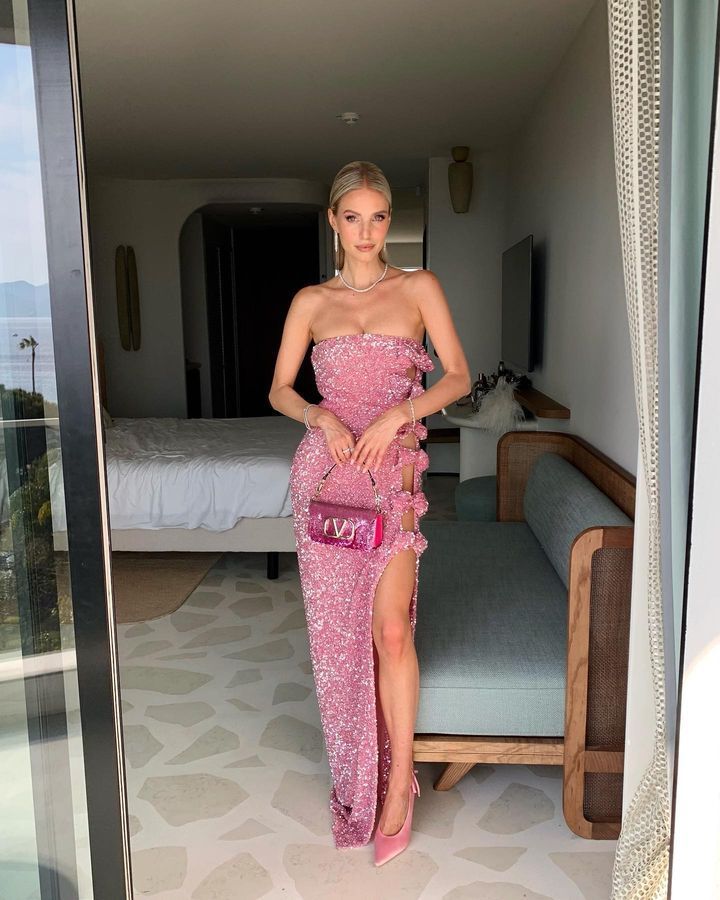 Vestido largo ajustado con hombros descubiertos y lentejuelas para mujer, con lazo y espalda descubierta