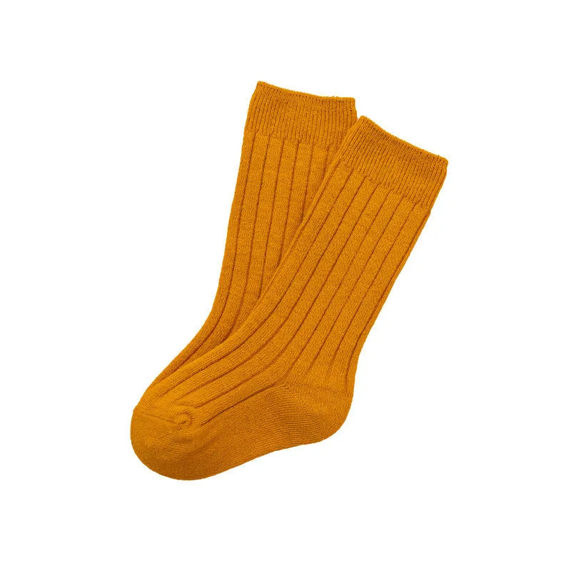Calcetines hasta la rodilla para bebé con doble aguja