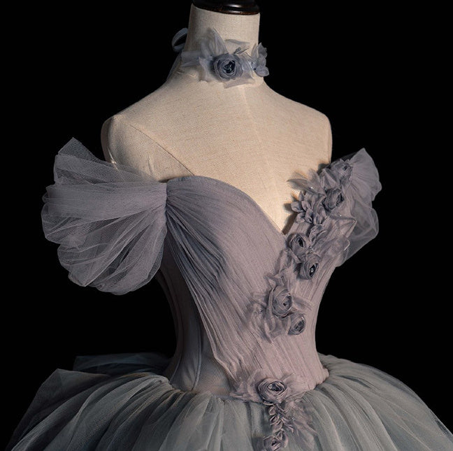 Vestido de princesa con tul y tutú para banquete francés, con textura femenina, para regalo de anfitriona
