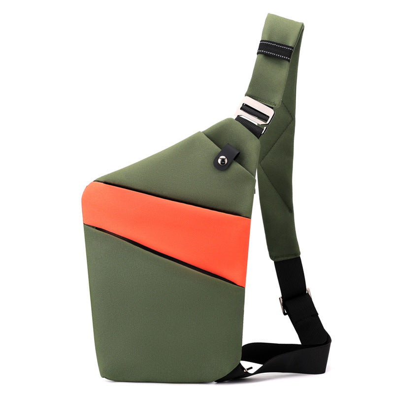 Bolsos de lona en el pecho para hombres y mujeres en un hombro