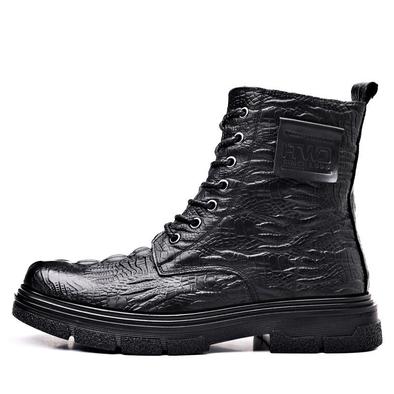 Botas de hombre Zapatos Martin de cuero genuino de invierno