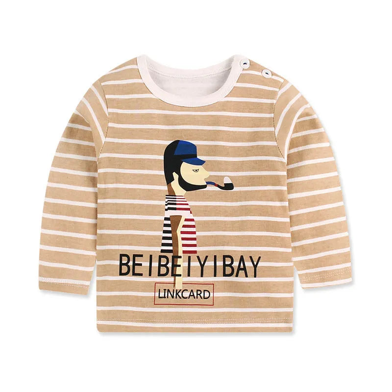 Camiseta de manga larga para niños Top individual de algodón