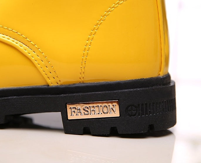 Zapatos de invierno para niños, botas Martin impermeables de cuero PU, botas de nieve para niños