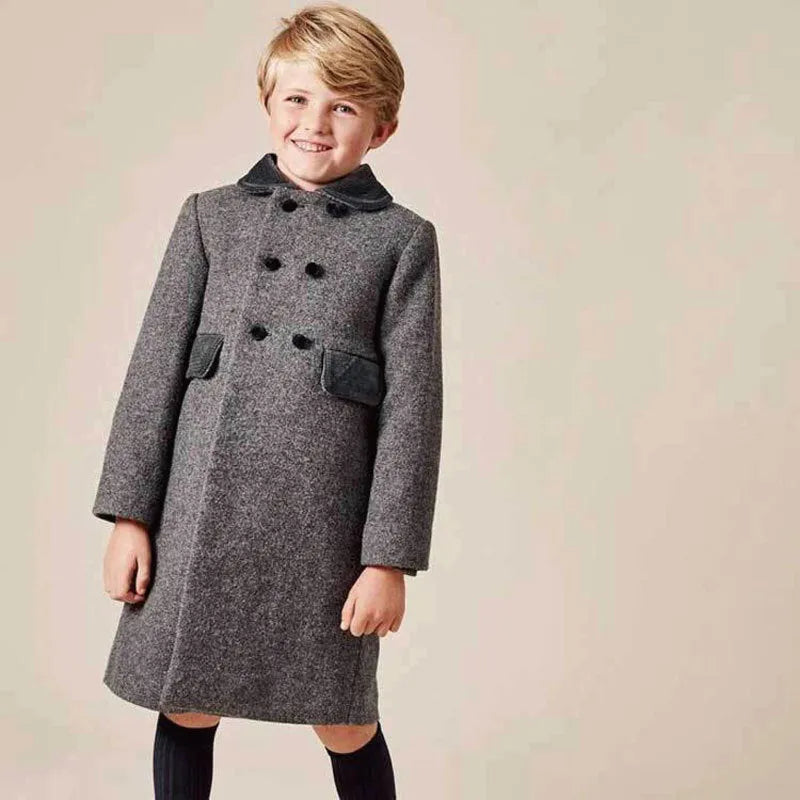 Anorak cruzado de lana para niño