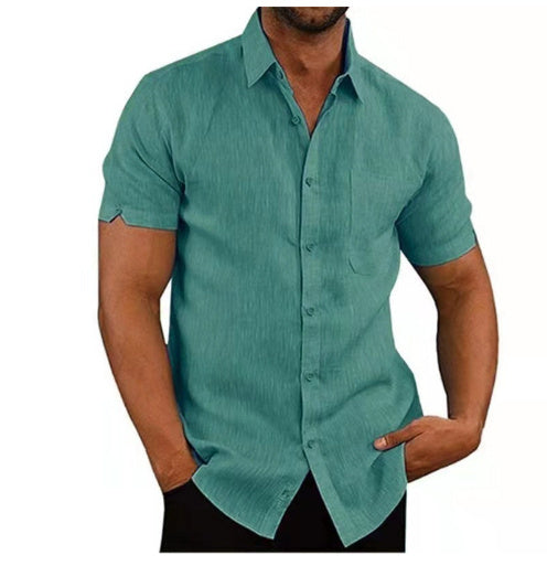 Camisas sólidas de verano de manga corta para hombres Camisetas sueltas casuales