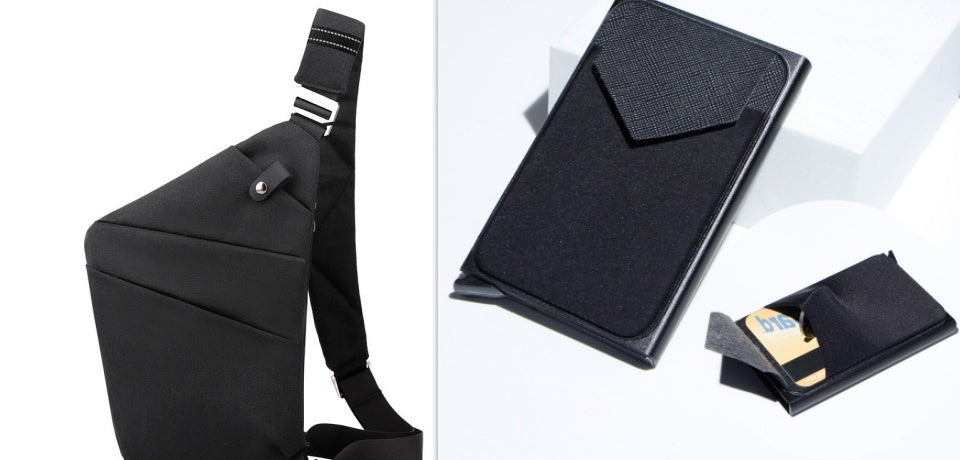 Bolsos de lona en el pecho para hombres y mujeres en un hombro