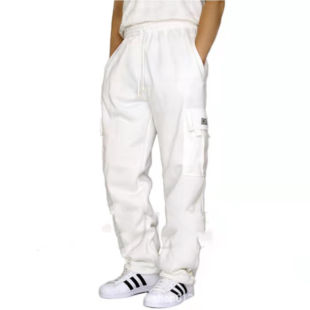 Pantalones de hombre Pantalones de chándal Estiramiento Cintura elástica Jogger Pantalones deportivos Pantalones con cordón Moda Ropa para hombre