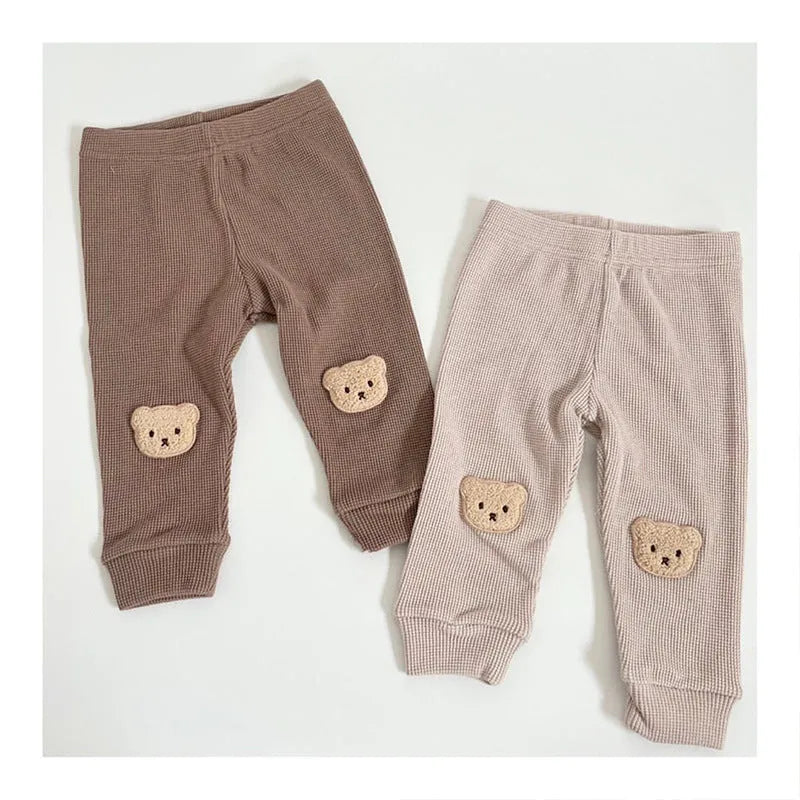 Pantalones de oso gofre Pantalones de bebé Pantalones Harem de excursión linda