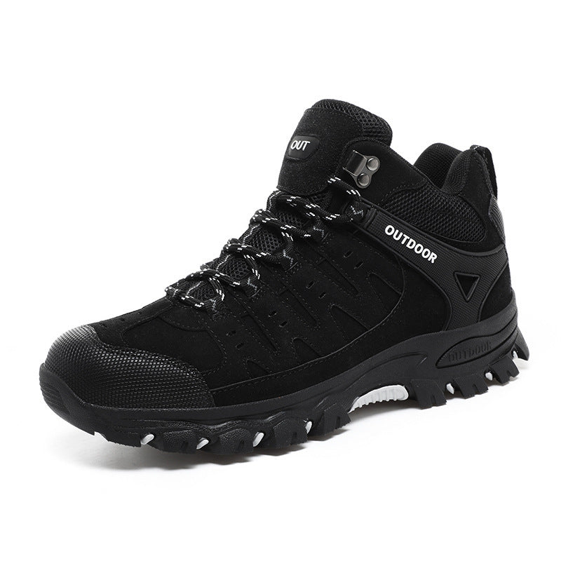 Zapatos de senderismo de talla grande para hombre, caña alta, antideslizantes, resistentes al desgaste