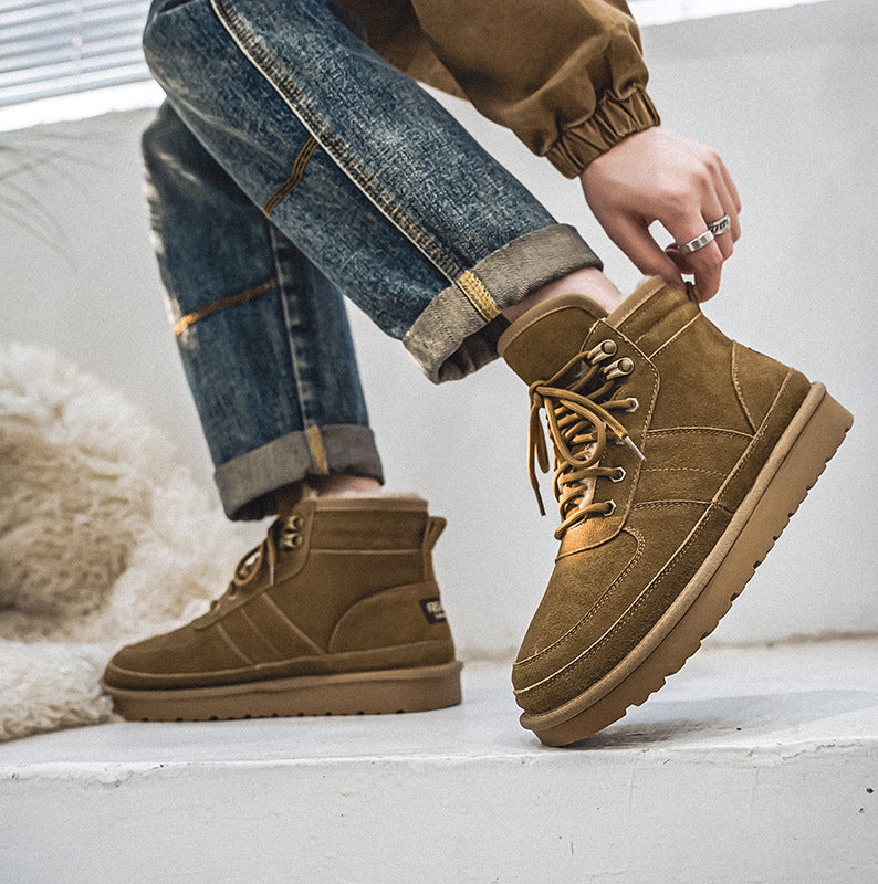 Botas de nieve de otoño e invierno para hombre, cálidas y gruesas